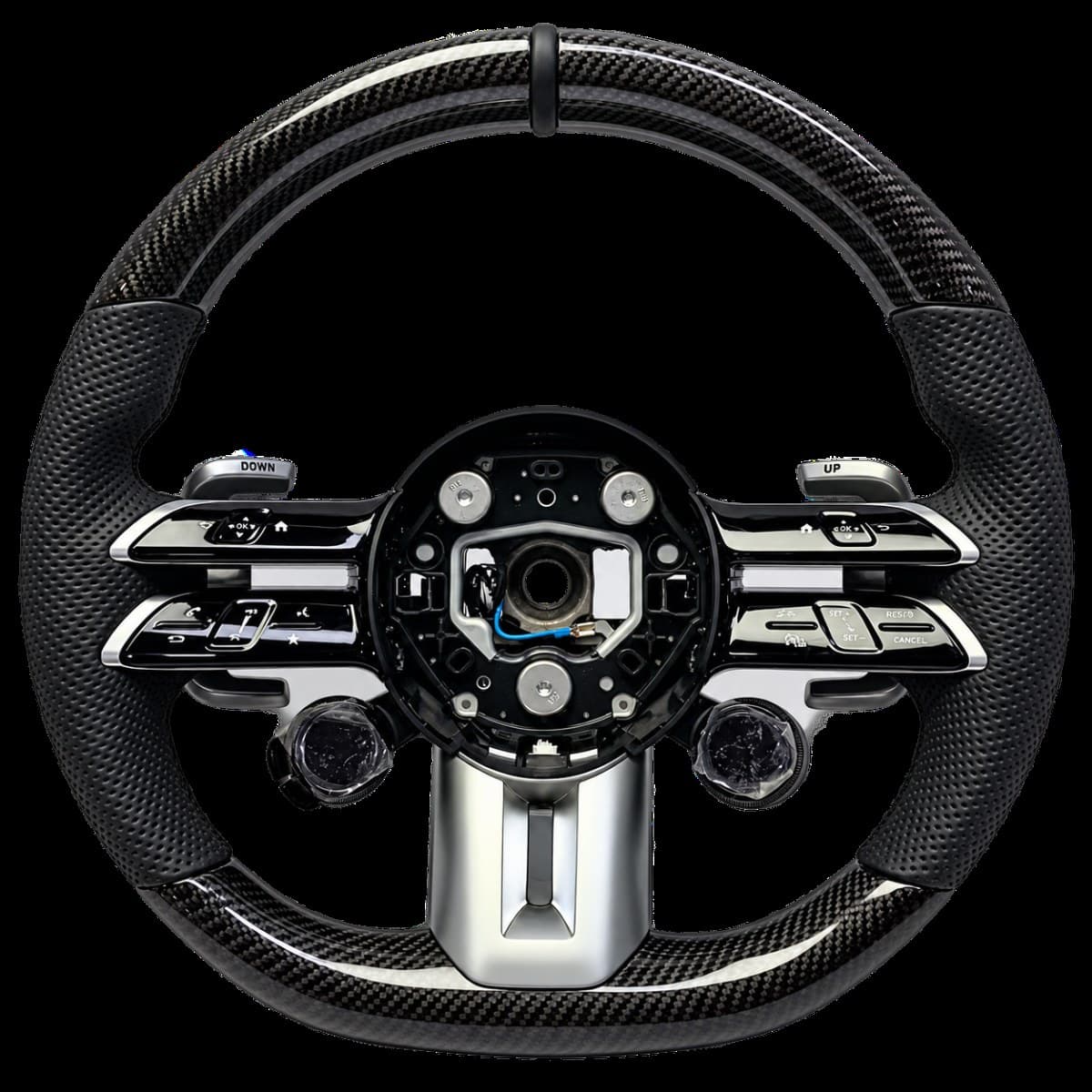 Black sport-style custom steering wheel sample